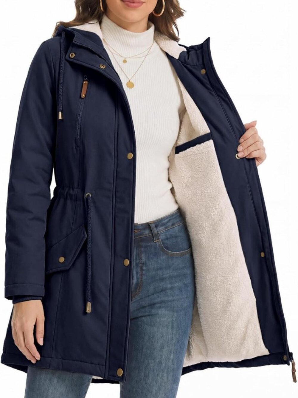 Warm Winter Parka Jacket for Women | Windproof, Fleece Lined, Hooded Coat
